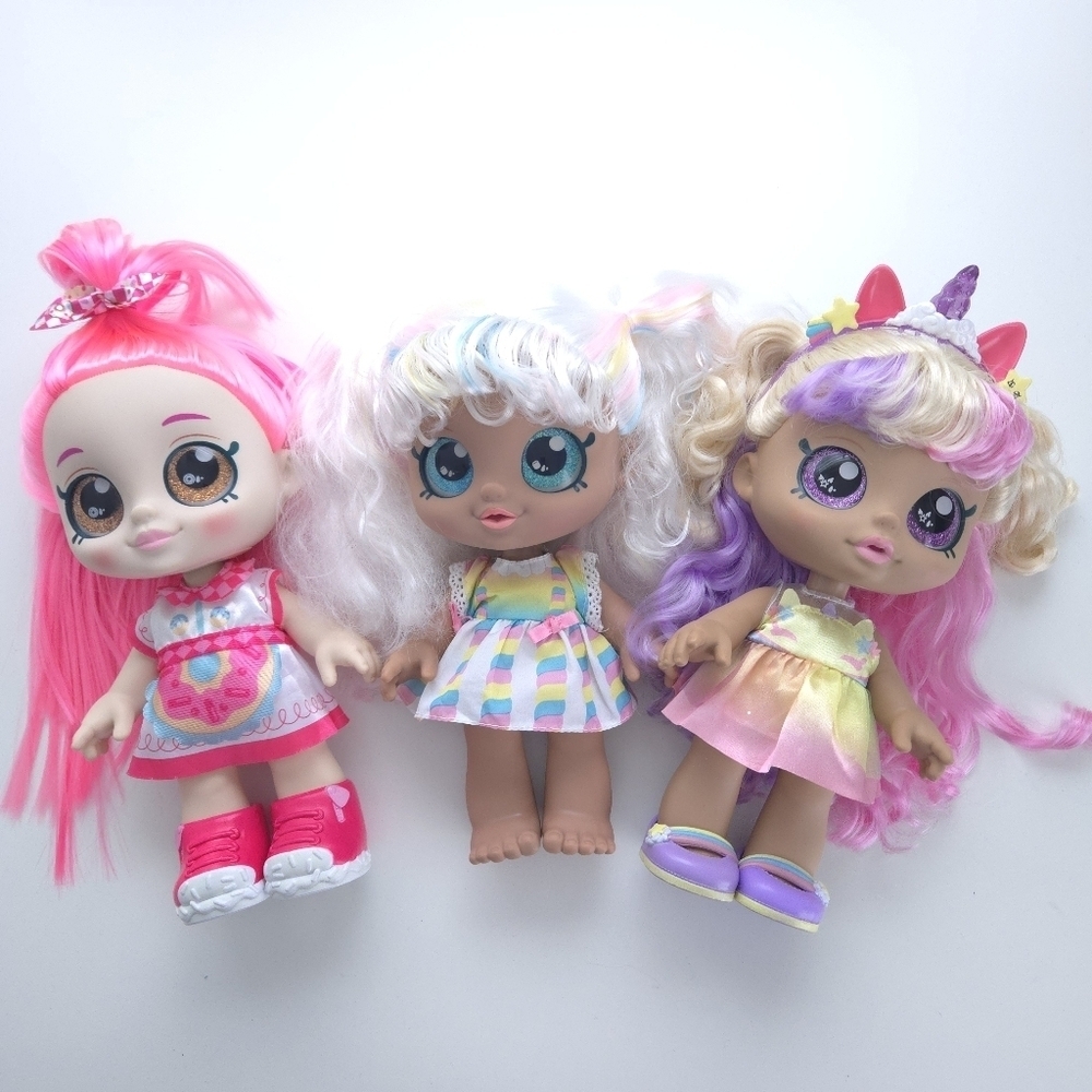 Kindi Kids Moose Toys Preschool Dolls 10" Lot of 3